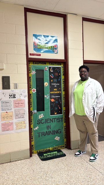 Maleak Whitaker, teacher at West Mecklenburg High School in Charlotte-Mecklenburg Schools